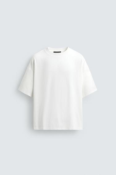 CAMISETA BÁSICA LAVADA - Blanco de Zara