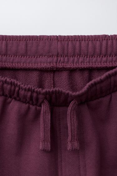 PLUSH JOGGING BERMUDA SHORTS - Burgundy by Zara - Image 2