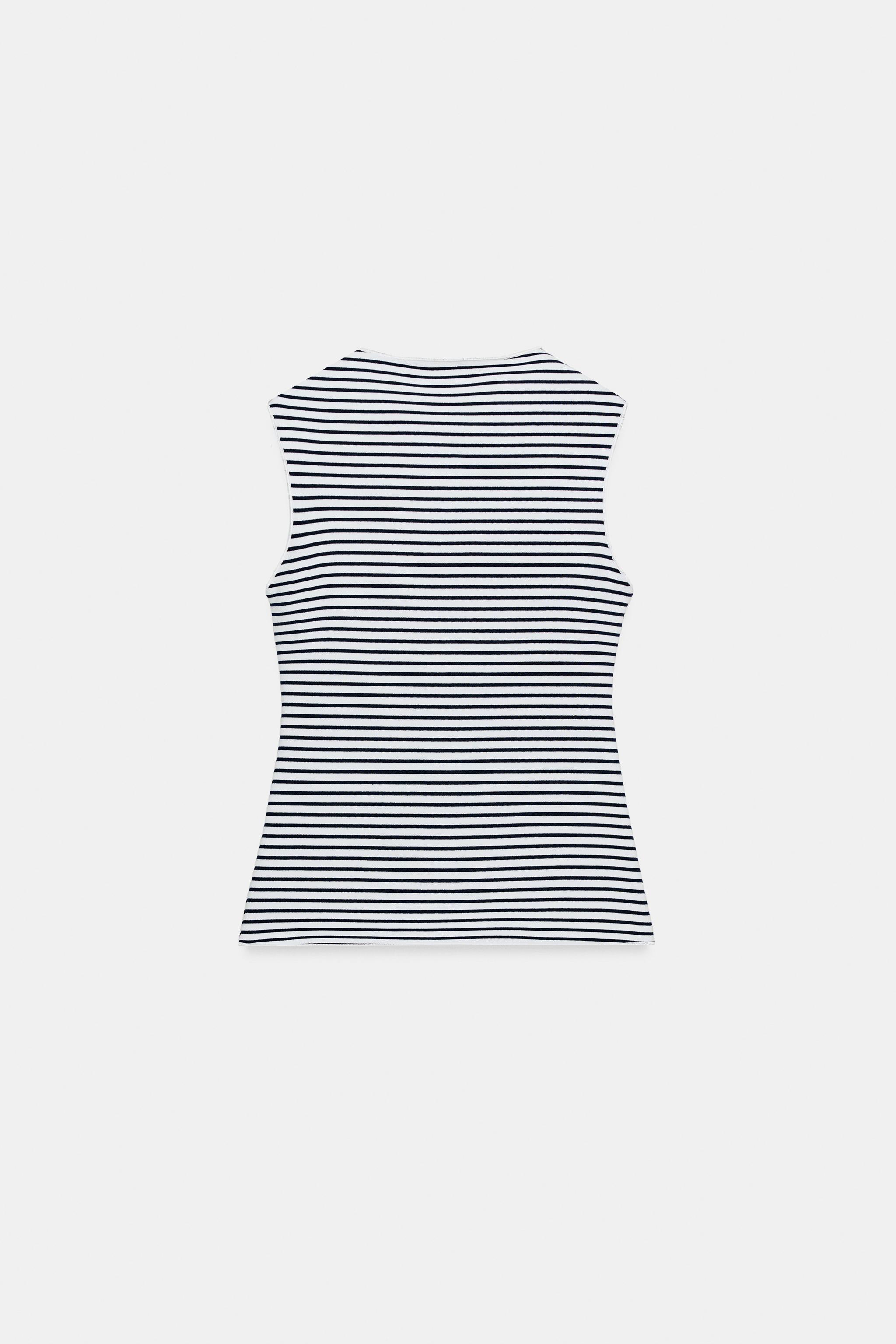 ZARAベスト ストライプ柄ダブルブレストベスト - ブルー/グレー | ZARA Japan / 日本