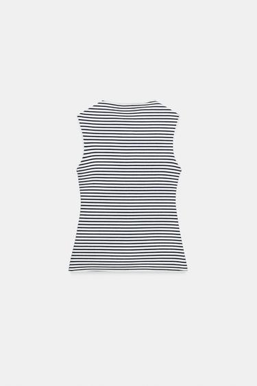 TOP GILET À BOUTONS - rayures de Zara - Image 7