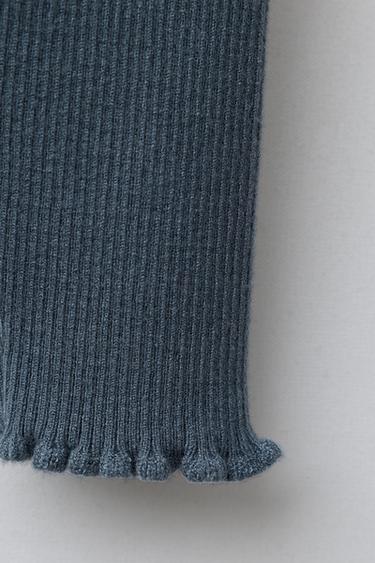KNIT LEGGINGS WITH BOW - Petrol blue by Zara - Image 3