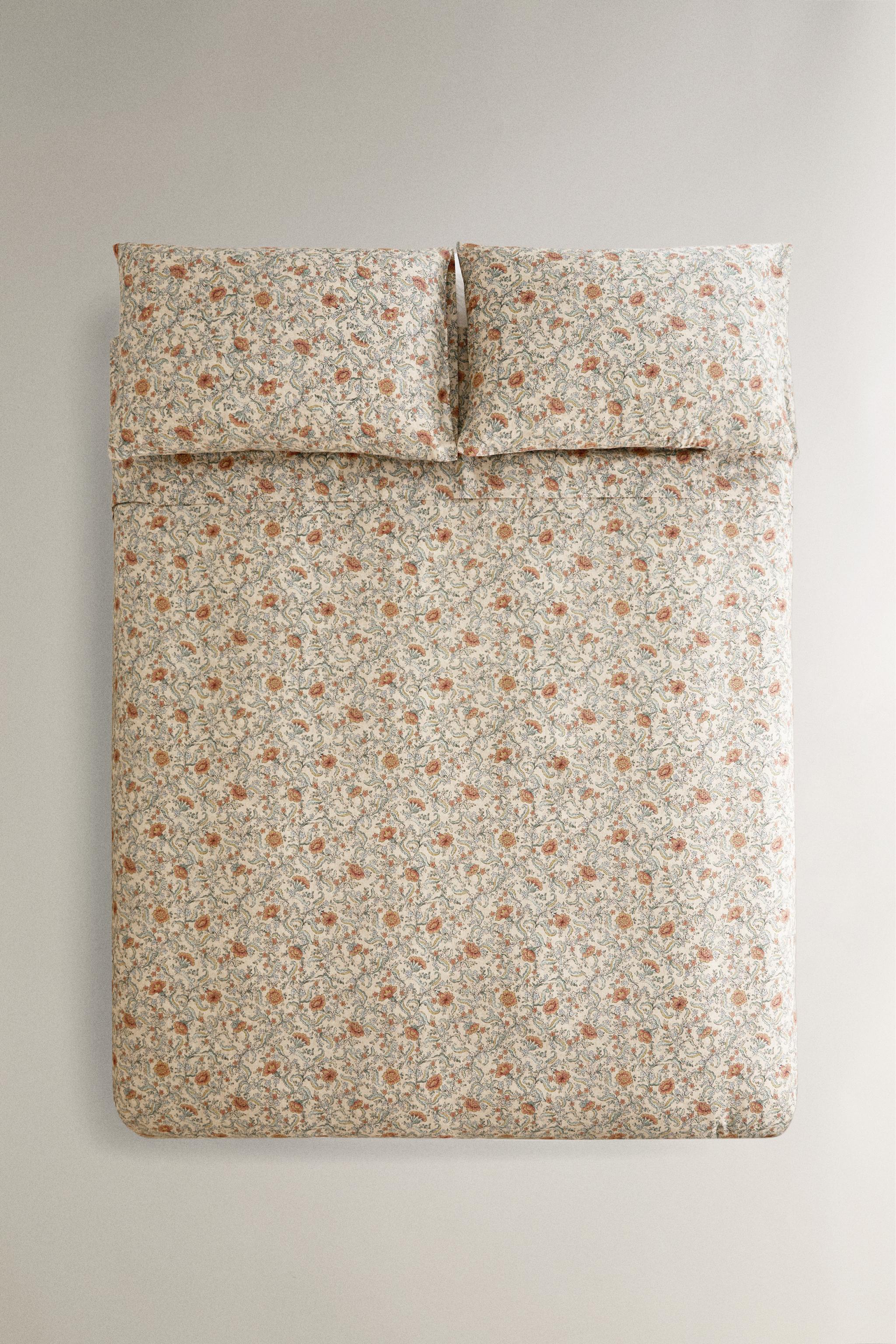 SATEEN FLORAL DUVET COVER (300 THREAD COUNT)