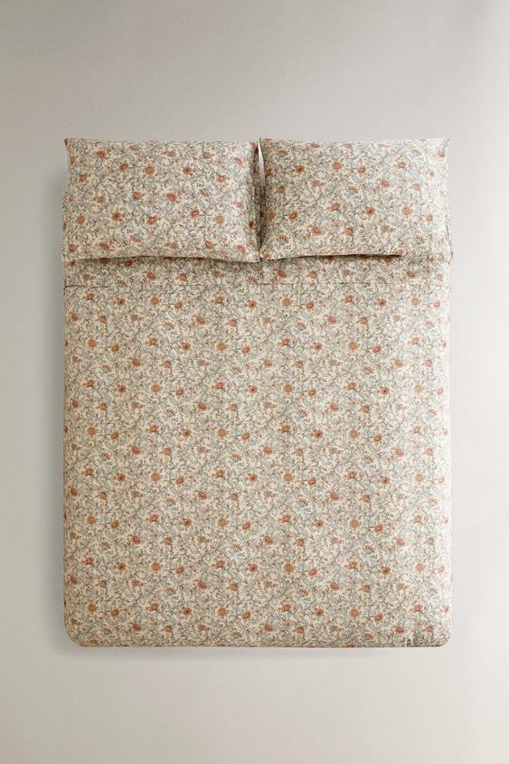 SATEEN FLORAL DUVET COVER (300 THREAD COUNT)