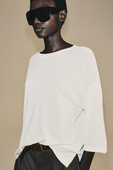 CUERPO PUNTO MANGA FRANCESA - Blanco de Zara