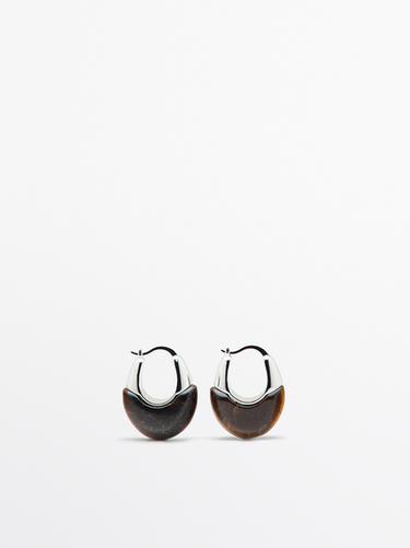Zara Natural stone earrings - Brown