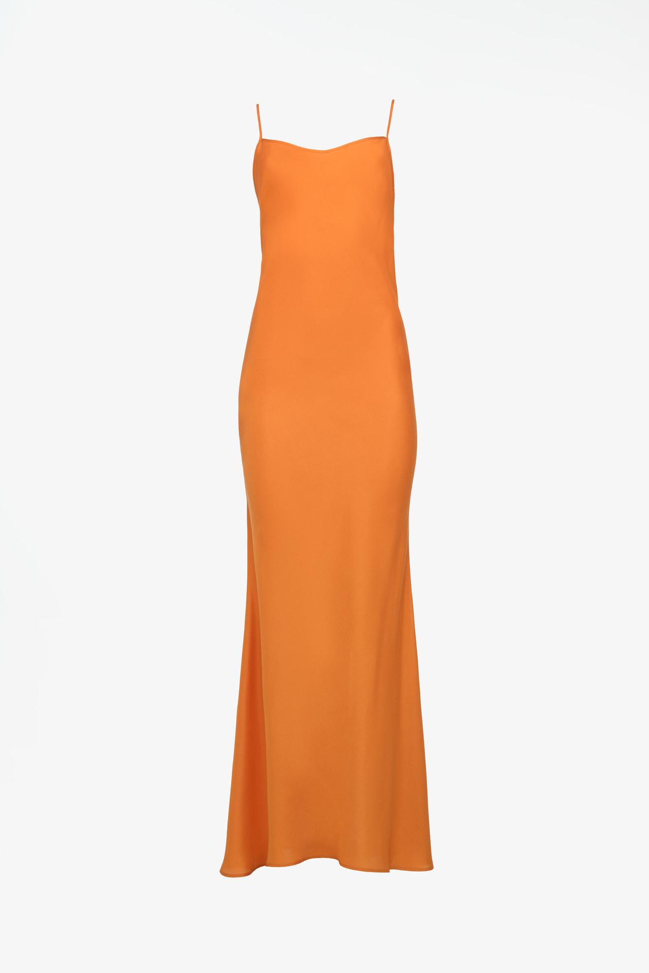 LIMITED EDITION 100% SILK SLIP DRESS — Burnt orange