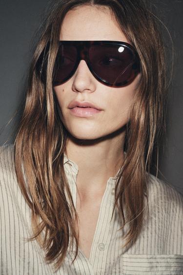 LUNETTES DE SOLEIL STYLE AVIATEUR - Marron de Zara