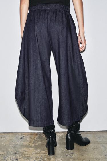 PANTALON DENIM VOLUME ZW COLLECTION - Bleu de Zara - Image 2