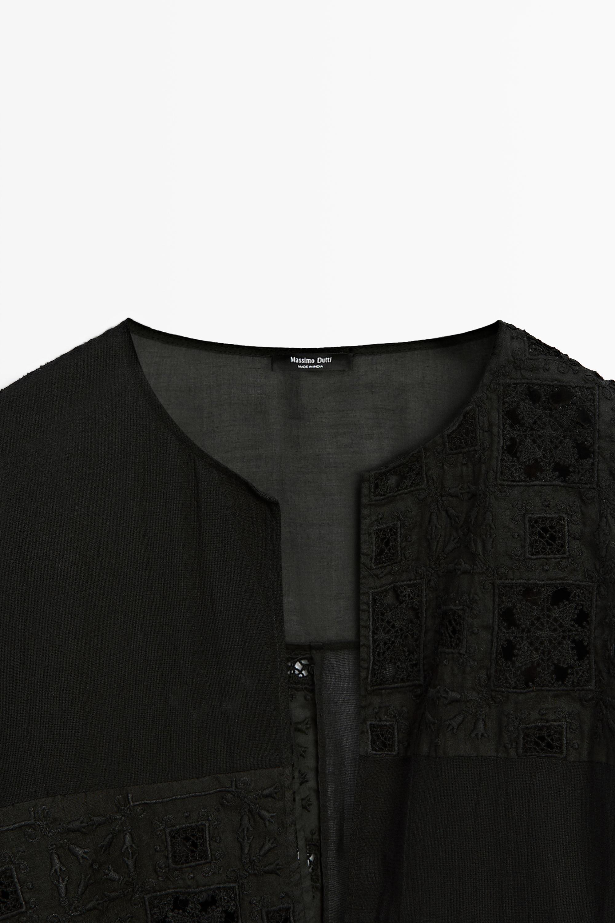 Flowing embroidered kaftan dress