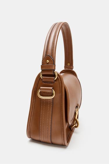 CROSSBODY BAG WITH CLASP DETAIL - Dark tan by Zara - Image 4