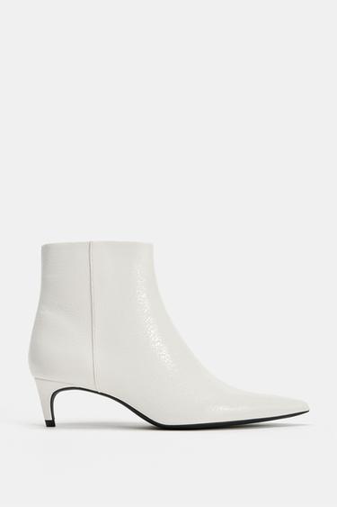POINTED HEELED ANKLE BOOTS - white by Zara