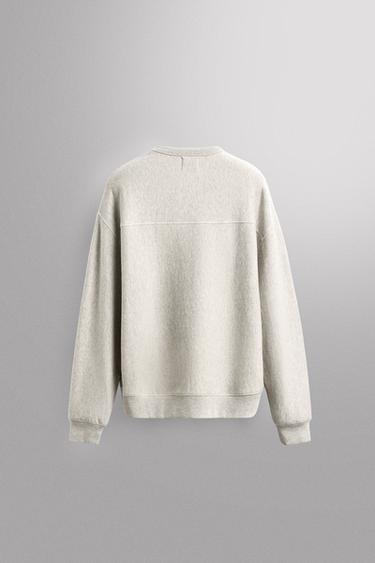 SWEAT D'ENTRAÎNEMENT COL ROND BASIQUE - Gris chiné de Zara - Image 7