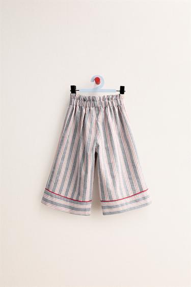 ZARA TIMELESS - STRIPED WIDE-LEG TROUSERS - Blue by Zara - Image 1