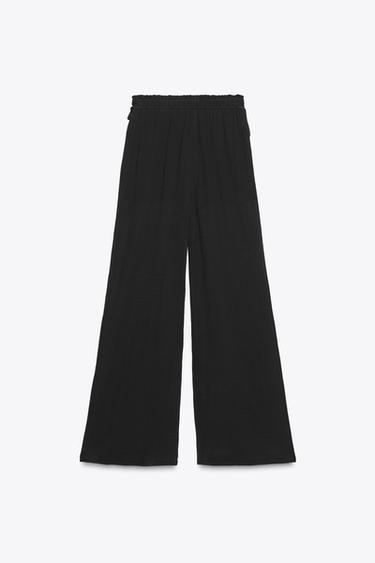 PANTALON LARGE SEMI-TRANSPARENT - Noir de Zara - Image 7