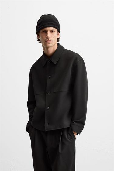 BOXY FIT OVERSHIRT - Black by Zara
