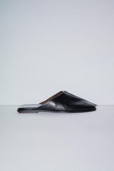 MULE PIEL - Negro de Zara