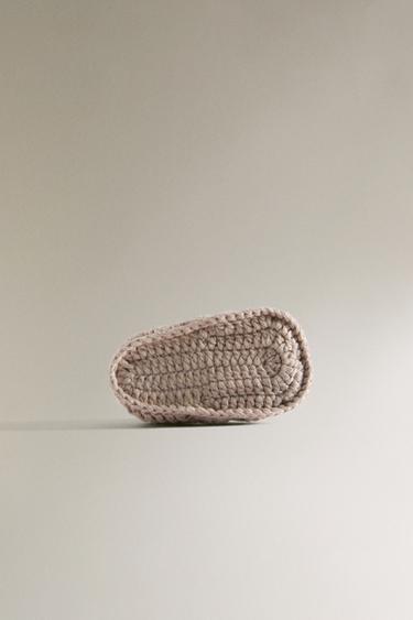CHUNKY KNIT BALLERINAS - Light beige by Zara - Image 3