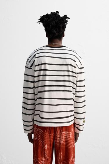 STRIPED PRINT T-SHIRT © OTIS KWAME KYE QUAICOE - Red by Zara - Image 2