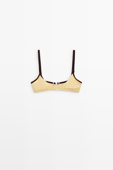 Haut de bikini contrastant - Jaune de Zara - Image 0