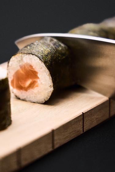 WOODEN SUSHI BOARD WITH MARKINGS - Light beige by Zara - Image 6