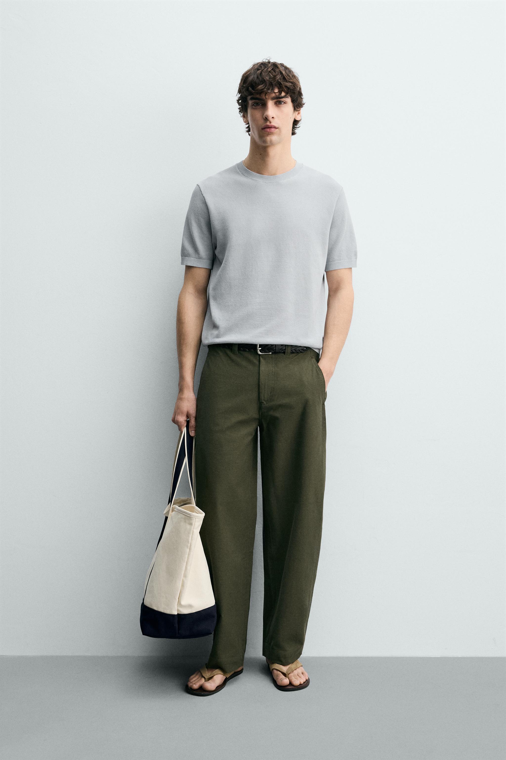 Мужские футболки Zara RELAXED FIT KNIT T-SHIRT