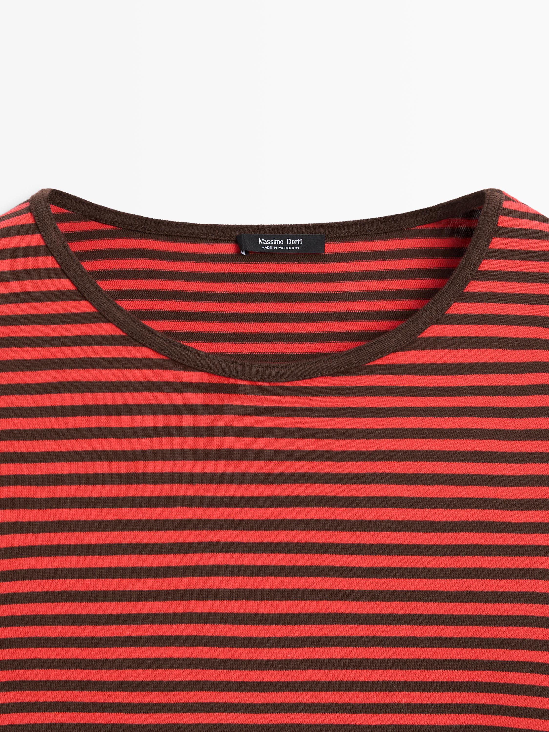Striped long sleeve cotton T-shirt