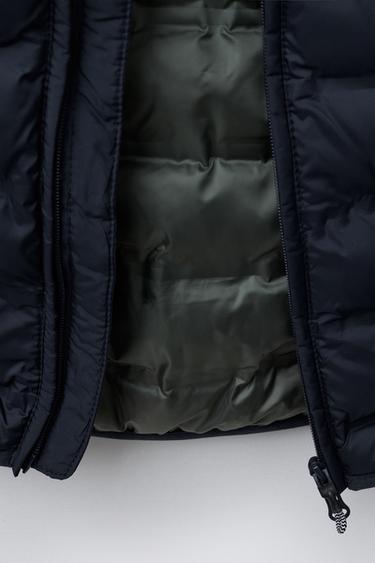 WATER-REPELLENT ULTRALIGHT PADDED LONG JACKET - Navy blue by Zara - Image 7