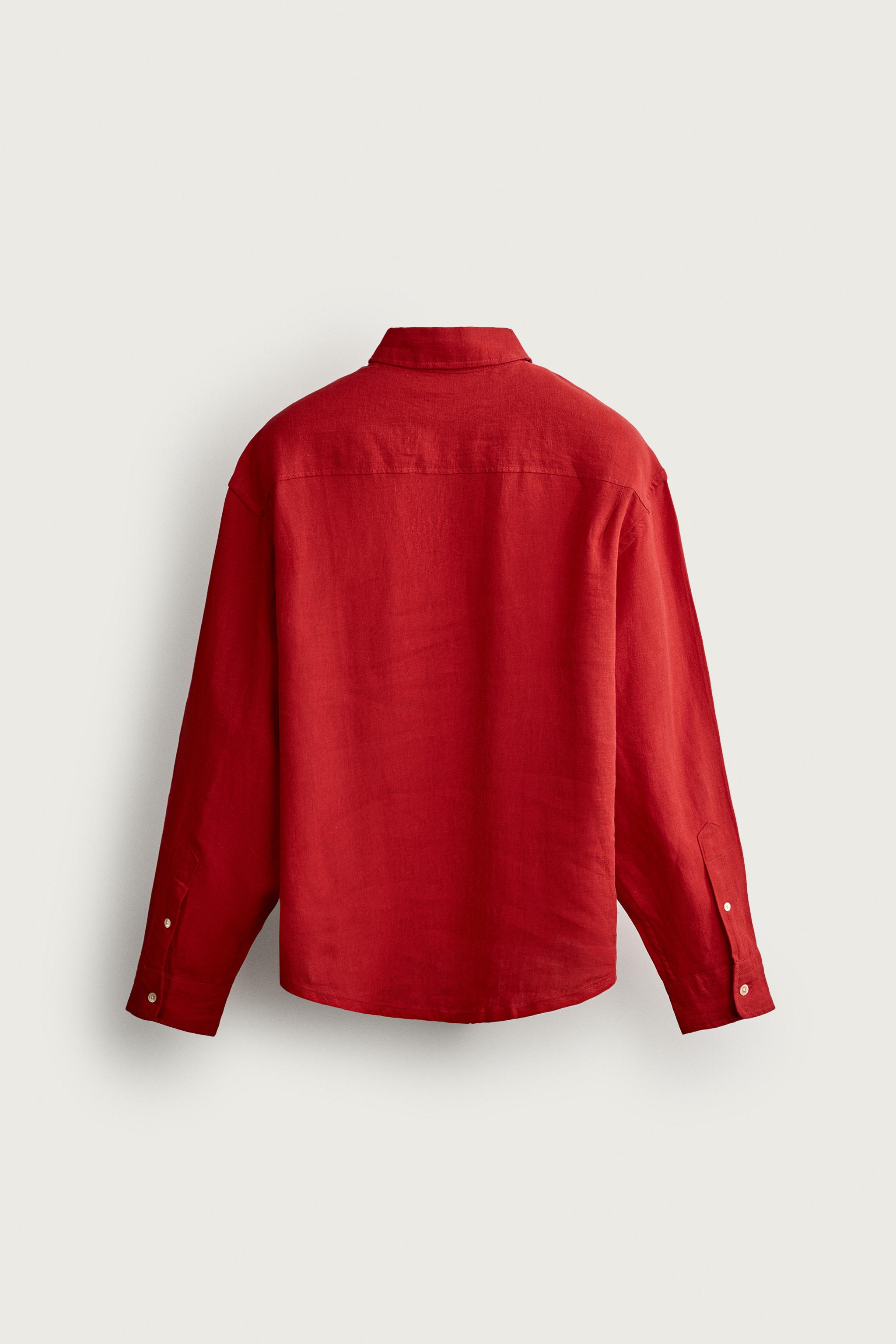 Zara %100 KETEN RELAXED FIT GÖMLEK görsel 8