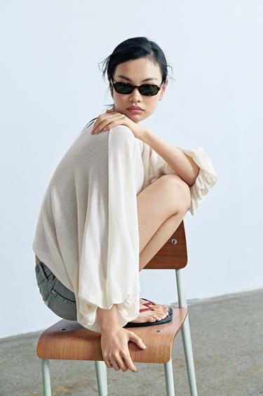 VOLUMINOUS SLEEVE JUMPER - Mid-ecru by Zara