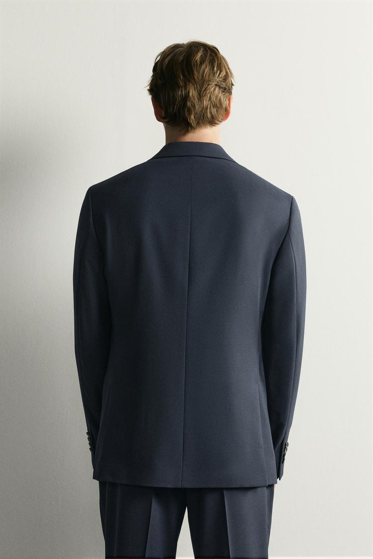Blazer de traje de mezcla de lana de corte regular 3