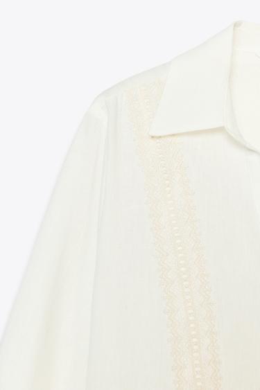 RUSTIC LINEN SHIRT - Ecru by Zara - Image 8