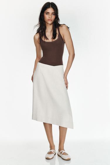 PAREO SKIRT - Oyster-white by Zara