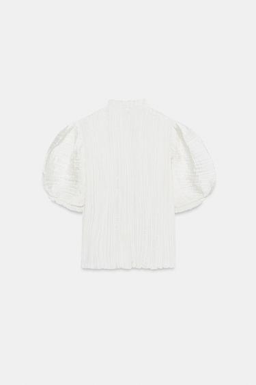 ZW COLLECTION PLEATED BLOUSE - Ecru by Zara - Image 5
