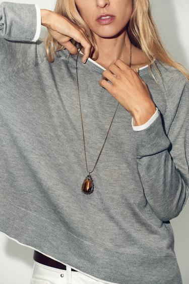 DOUBLE KNIT SWEATER - Grey marl by Zara
