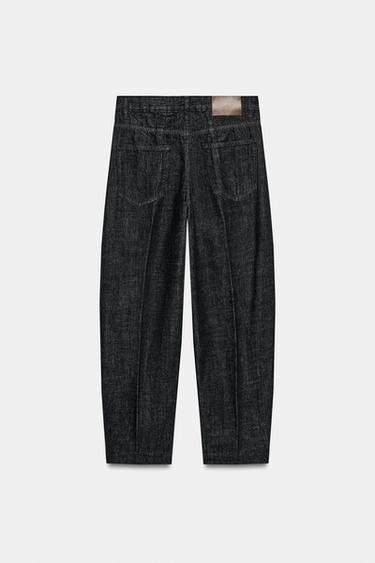 ZW COLLECTION HIGH-WAIST TAPERED JEANS - Black by Zara