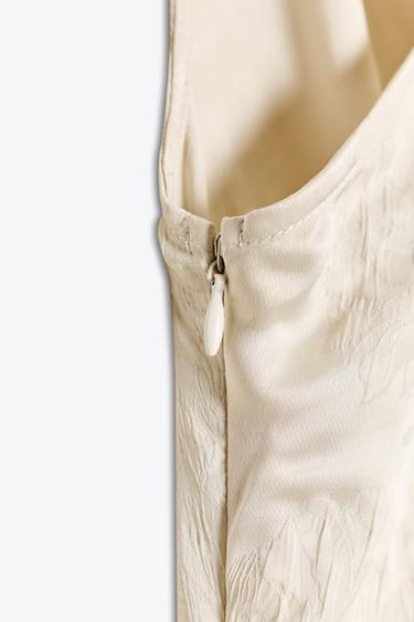 TOP ASYMÉTRIQUE JACQUARD - Beige de Zara - Image 7