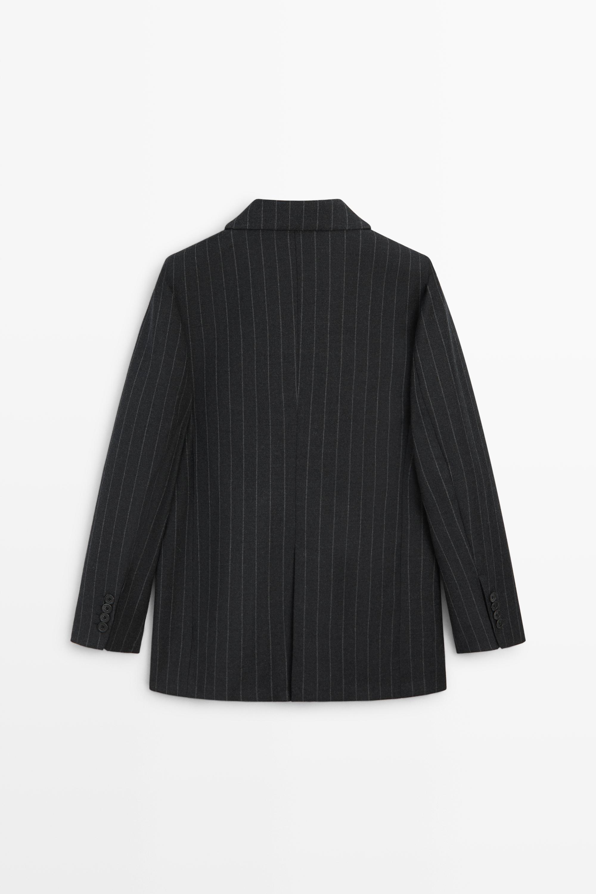 100% wool pinstripe blazer
