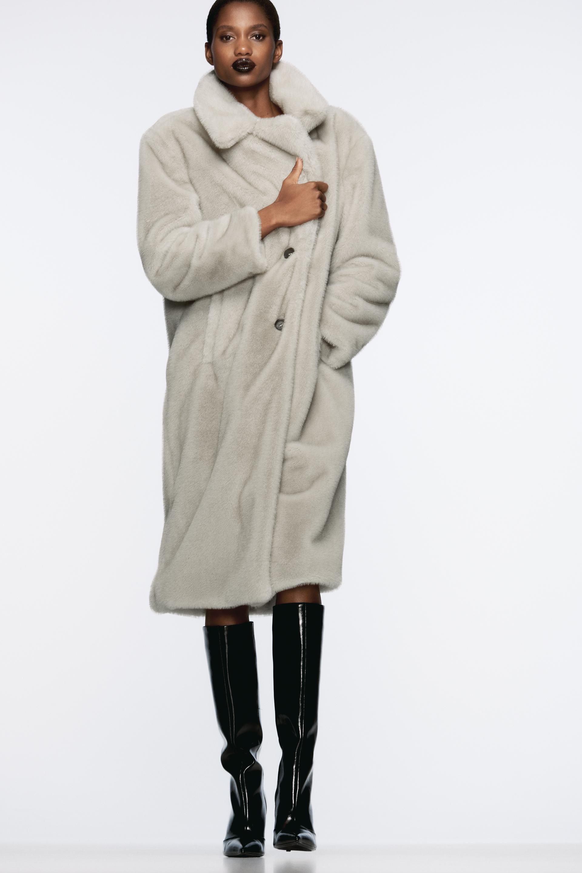 LONG FAUX FUR COAT