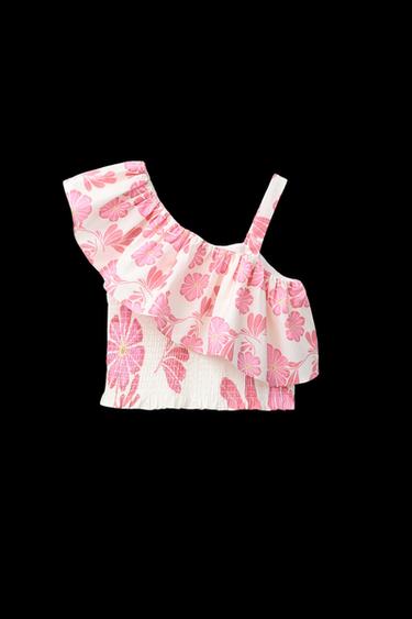 ASYMMETRISCHES OBERTEIL MIT VOLANT UND BLUMEN - Rosa von Zara