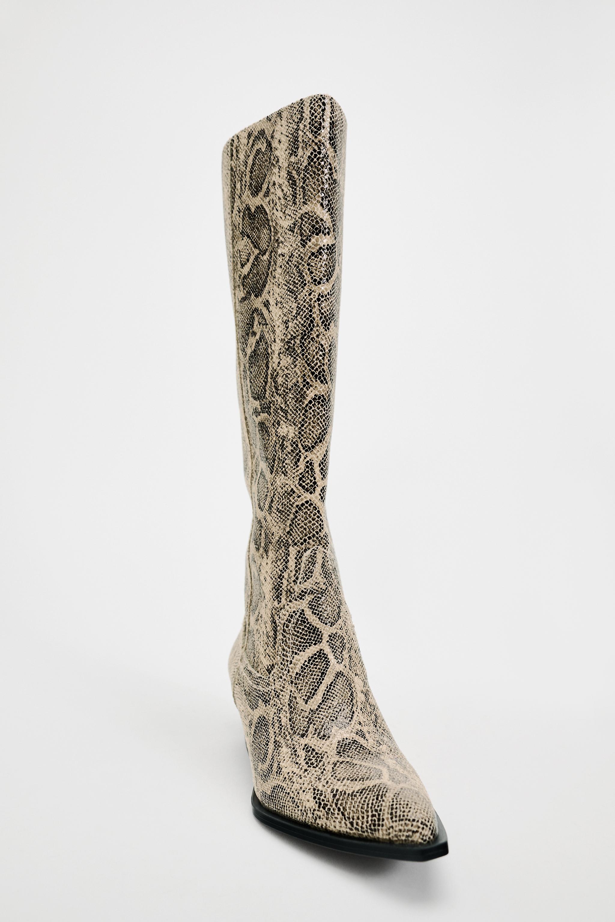 Flat snake print on sale boots