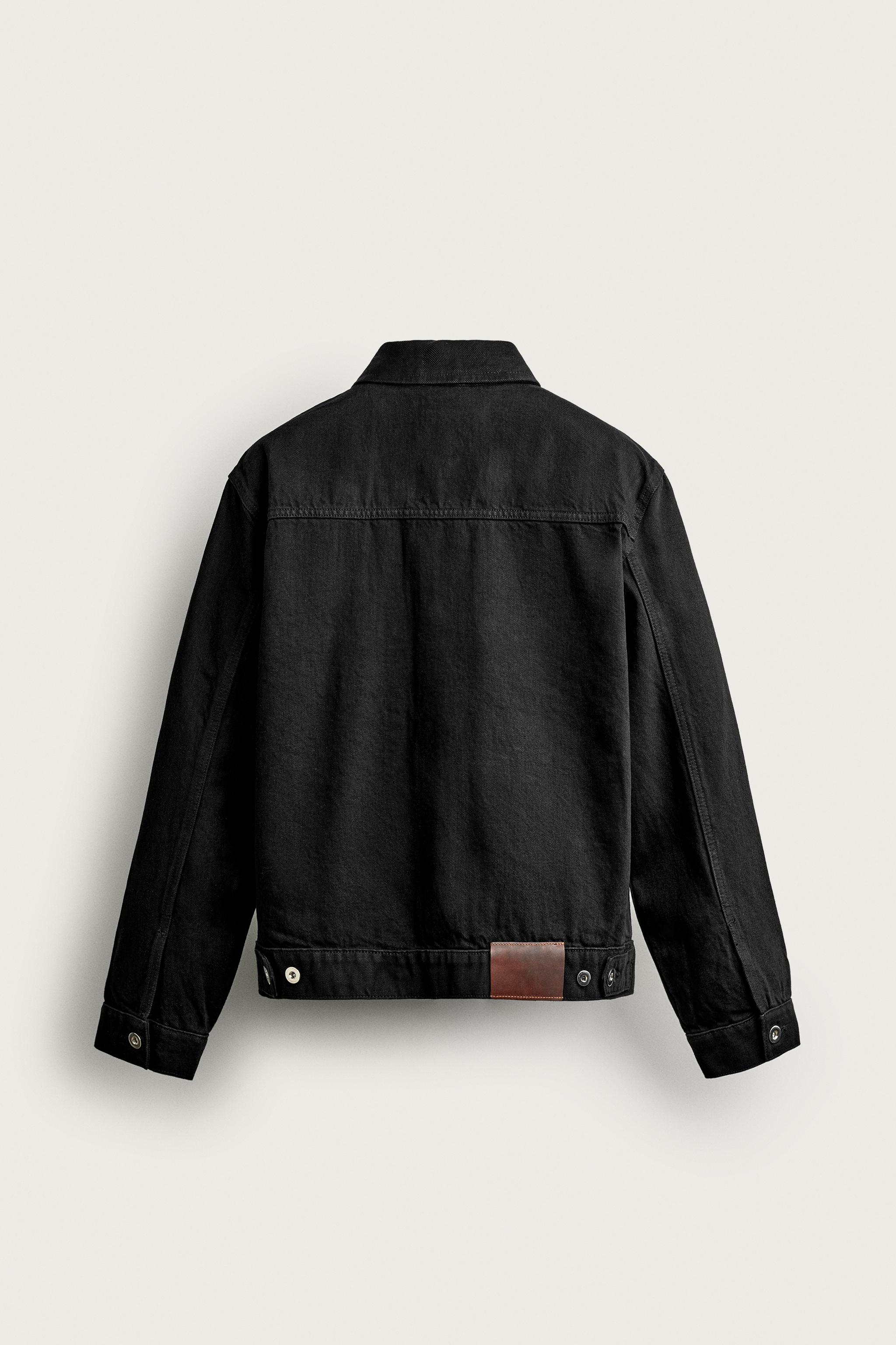 BASIC DENIM JACKET — Black