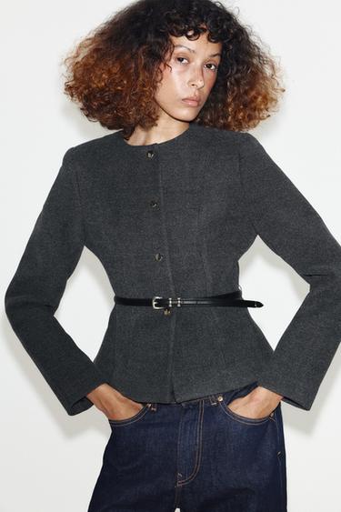 SOFT BELTED JACKET — Grey 1