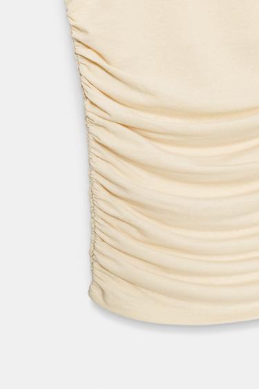 ASYMMETRIC DRAPED TOP - Yellow by Zara - Image 5