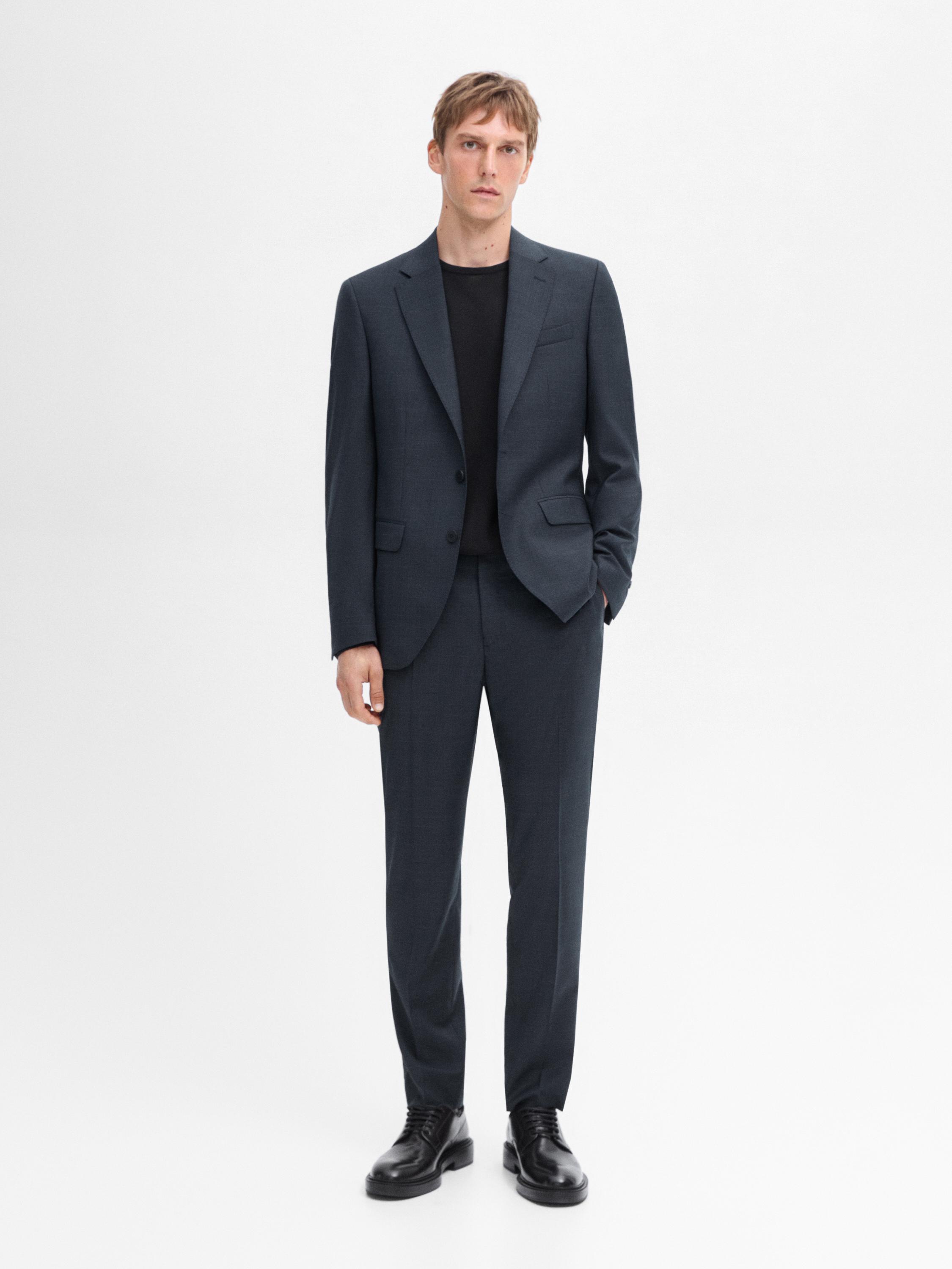 100% wool suit blazer - Navy blue | ZARA United States