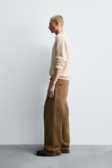 KNITTED RIPPED-EFFECT POLO SHIRT - Ecru by Zara - Image 3