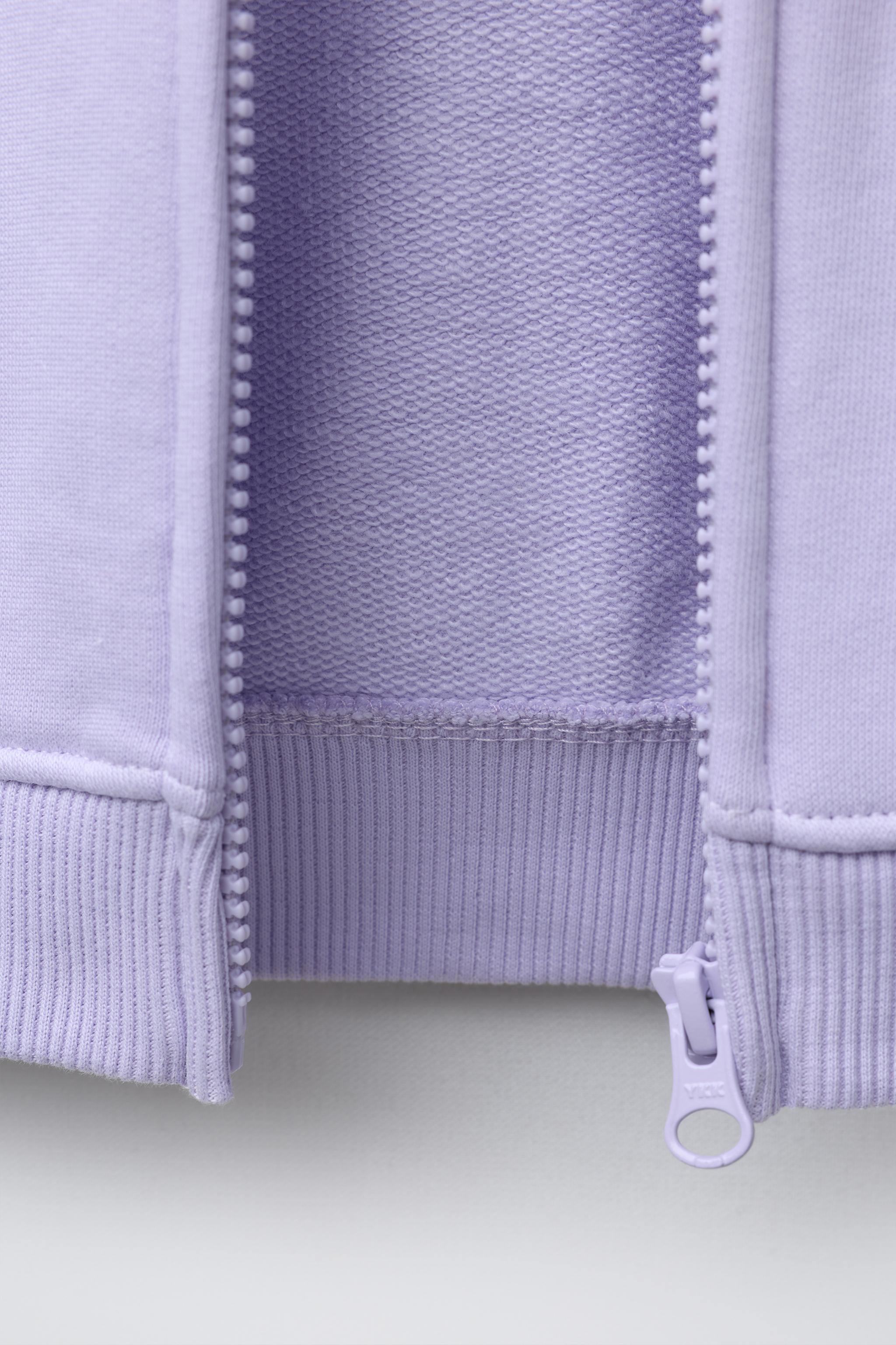 HEART PRINT ZIP-UP SWEATSHIRT