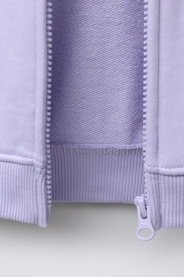 HEART PRINT ZIP-UP HOODIE - Lavender by Zara - Image 3
