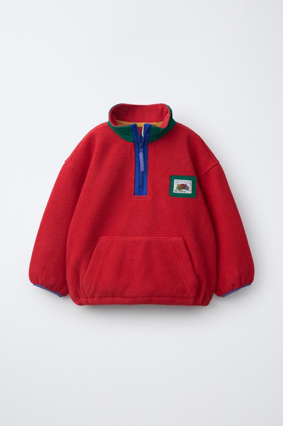 SUDADERA POLAR ETIQUETA FRUIT OF THE LOOM™ - Rojo de Zara - Imagen 0