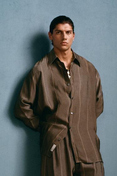 CAMISA JACQUARD CUPRO WILLY CHAVARRIA X ZARA - Verde-cinza da Zara