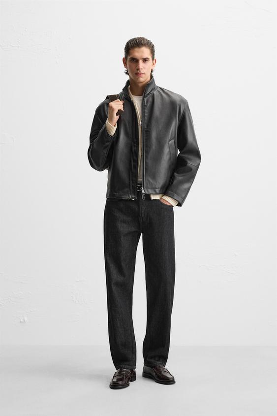 Veste Simili Cuir Homme Zara Veste Zara Simili Cuir Marron Homme